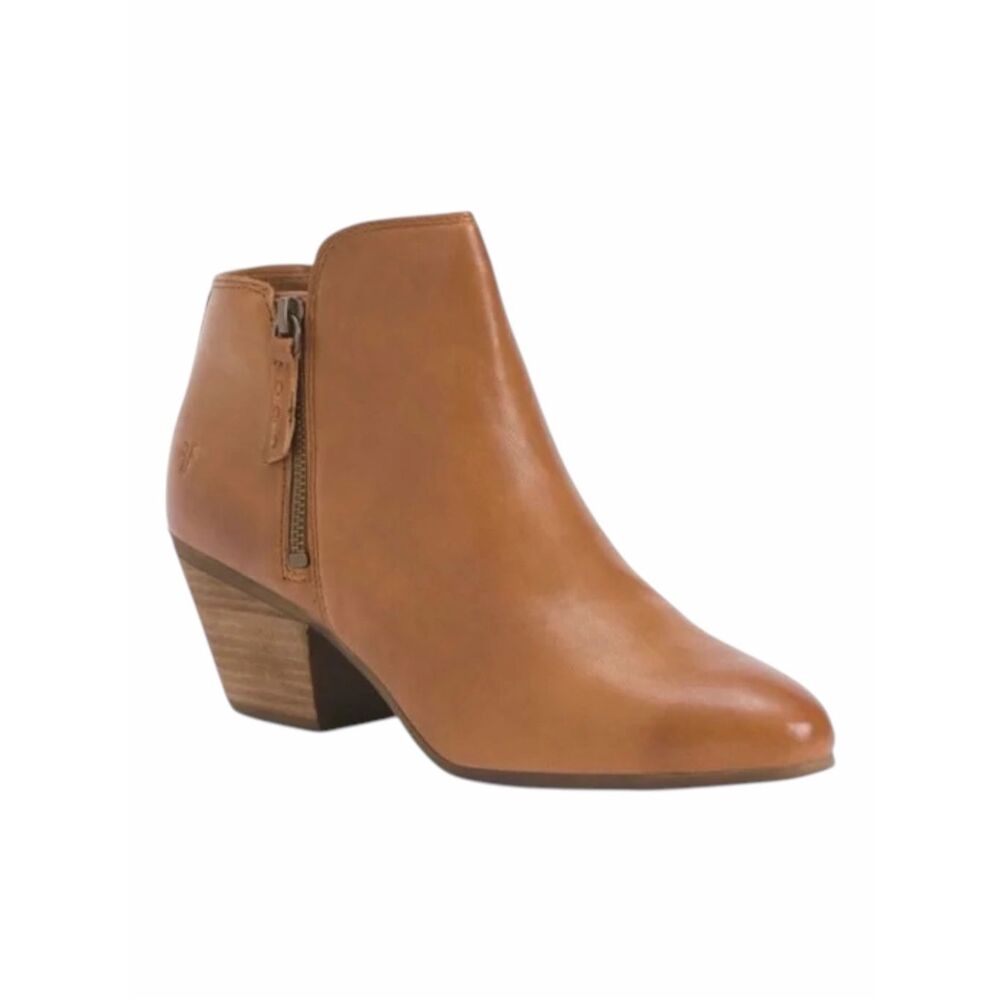 FRYE Judith Double Zip Leather Ankle Booties Whiskey Brown Women’s Size 9